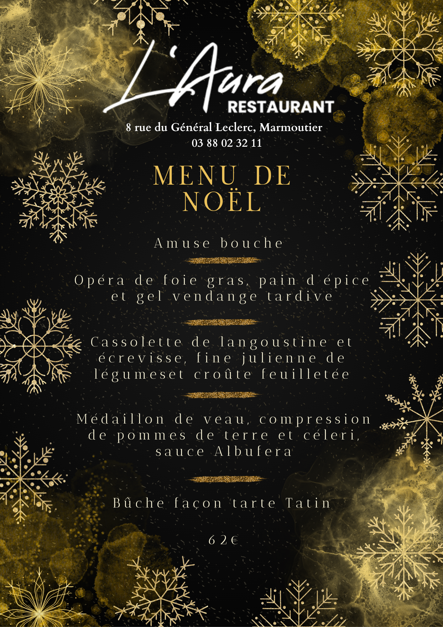 MENU DE NOEL 2025